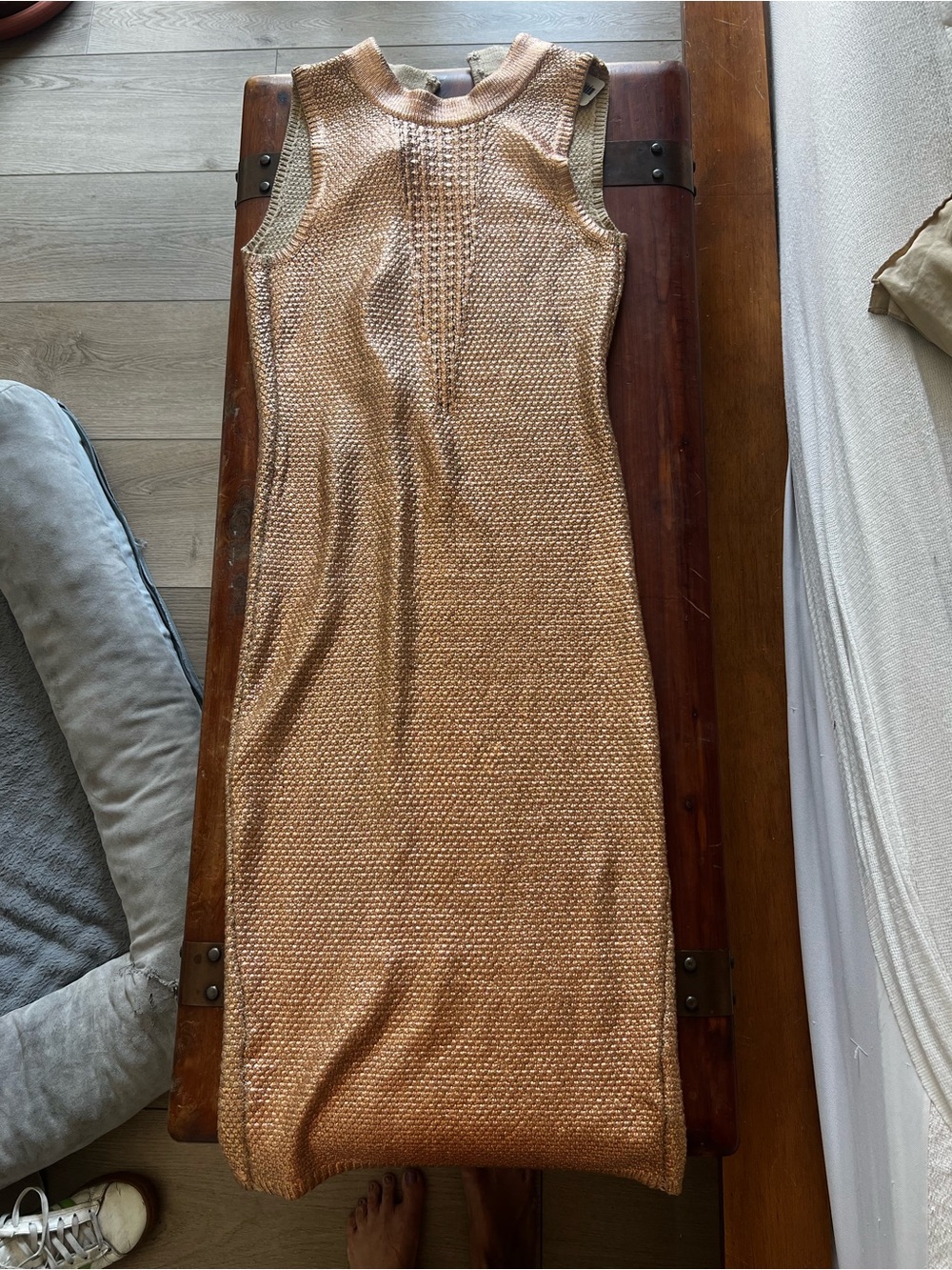 Sleeveless Knit Midi Dress rust
